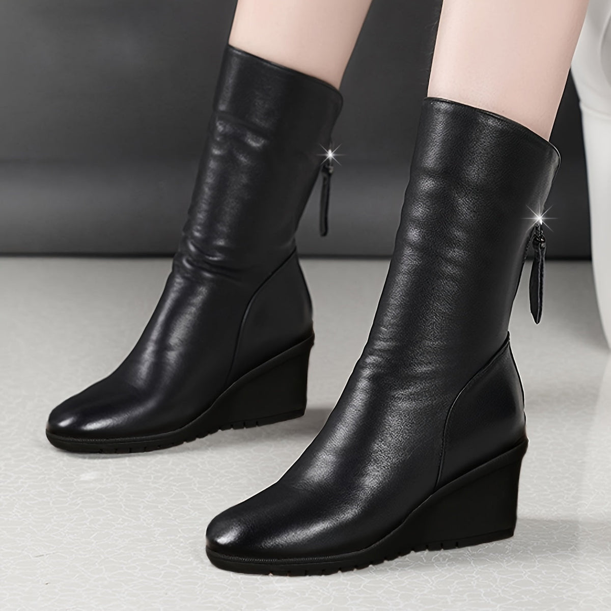 Greer – Unisex Wide Calf Boots with a Stretch Shaft