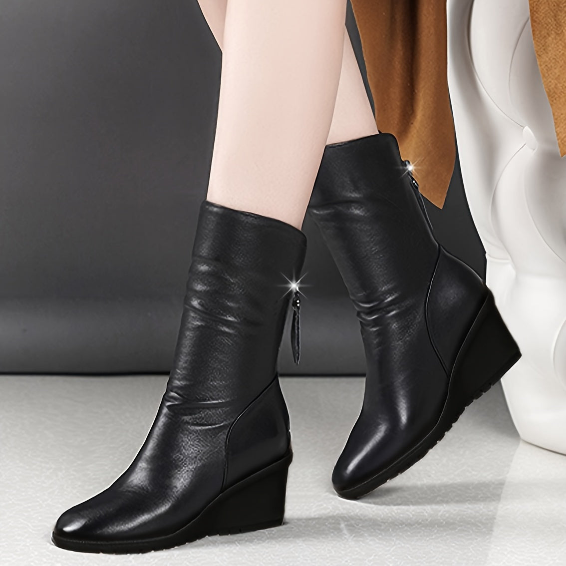 Greer – Unisex Wide Calf Boots with a Stretch Shaft