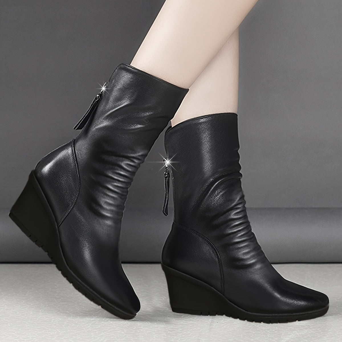 Greer – Unisex Wide Calf Boots with a Stretch Shaft