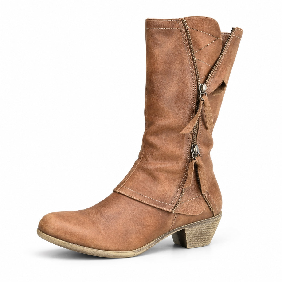Adkins – Unisex Wide Calf Boots in Brown