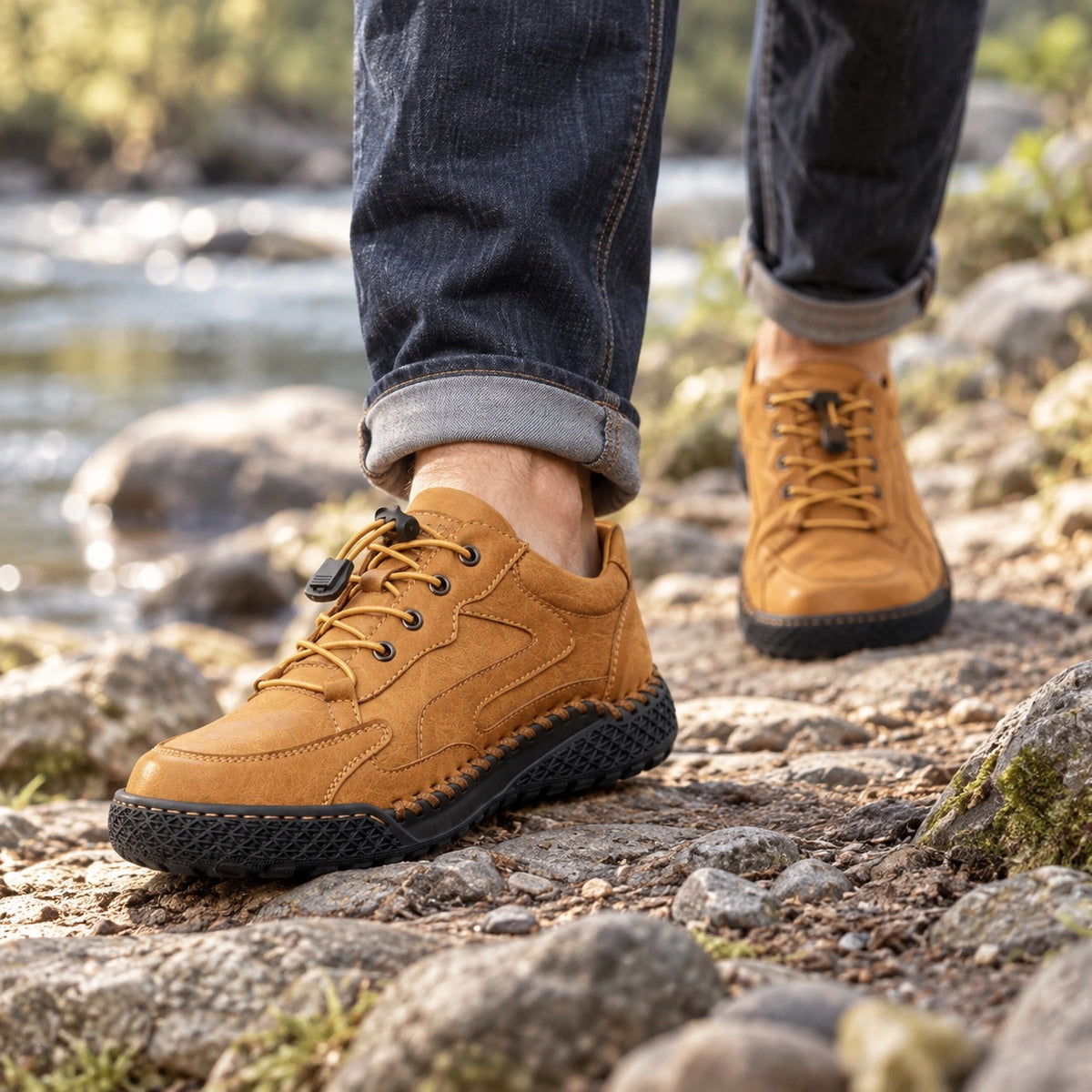 Allan – Men's Non-Slip Shoes, worn on a walk