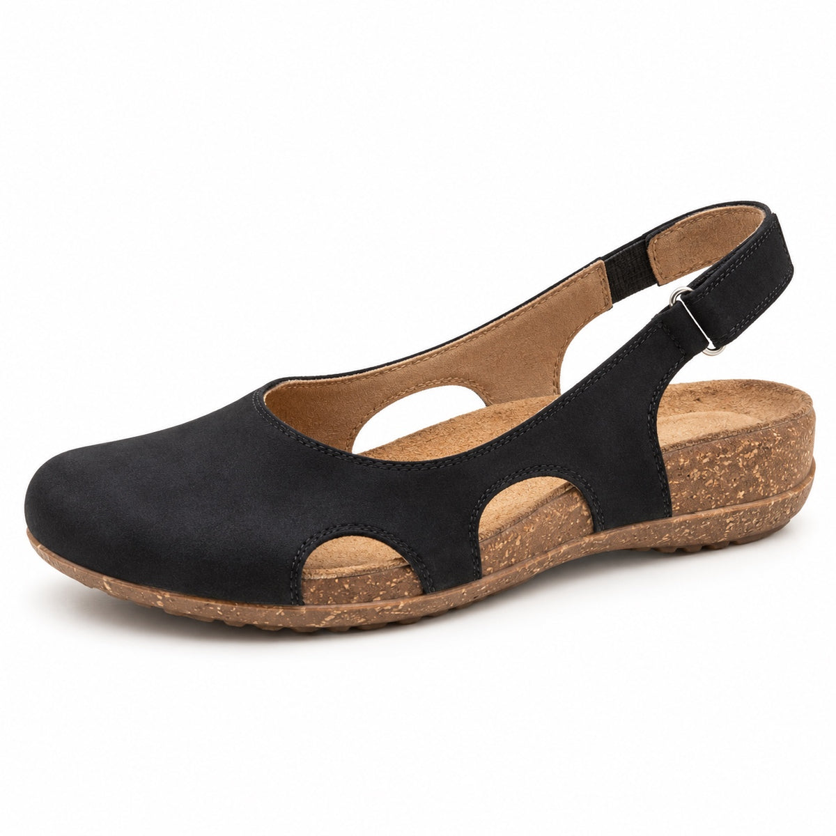 Bethany – Women's Wide Toe Box Sandals in Black
