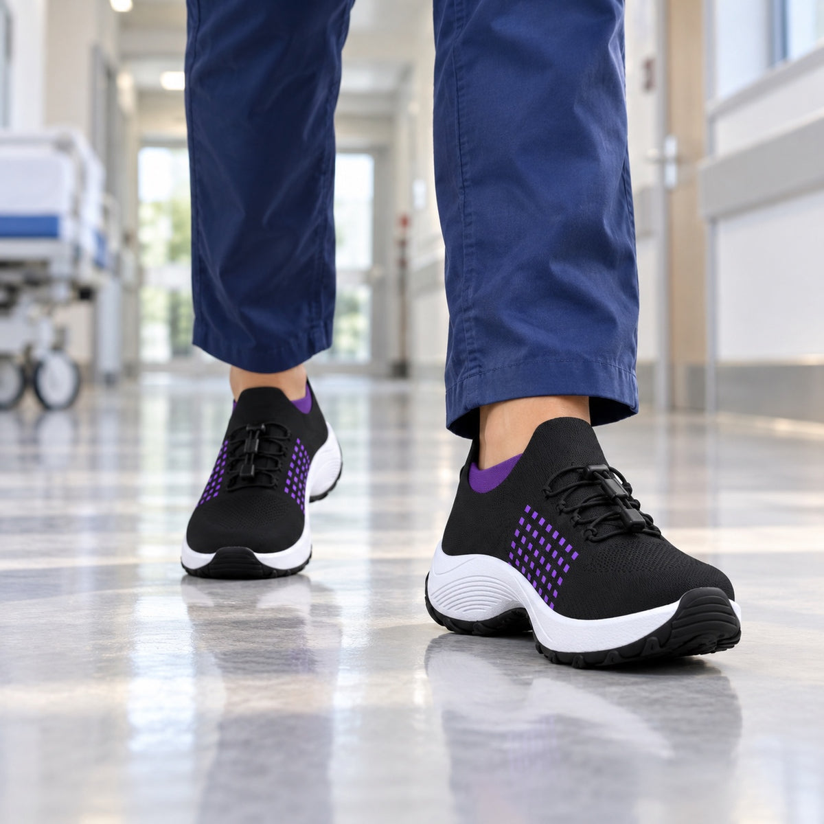 Bowman – Women's Plantar Fasciitis Shoes, worn on a walk