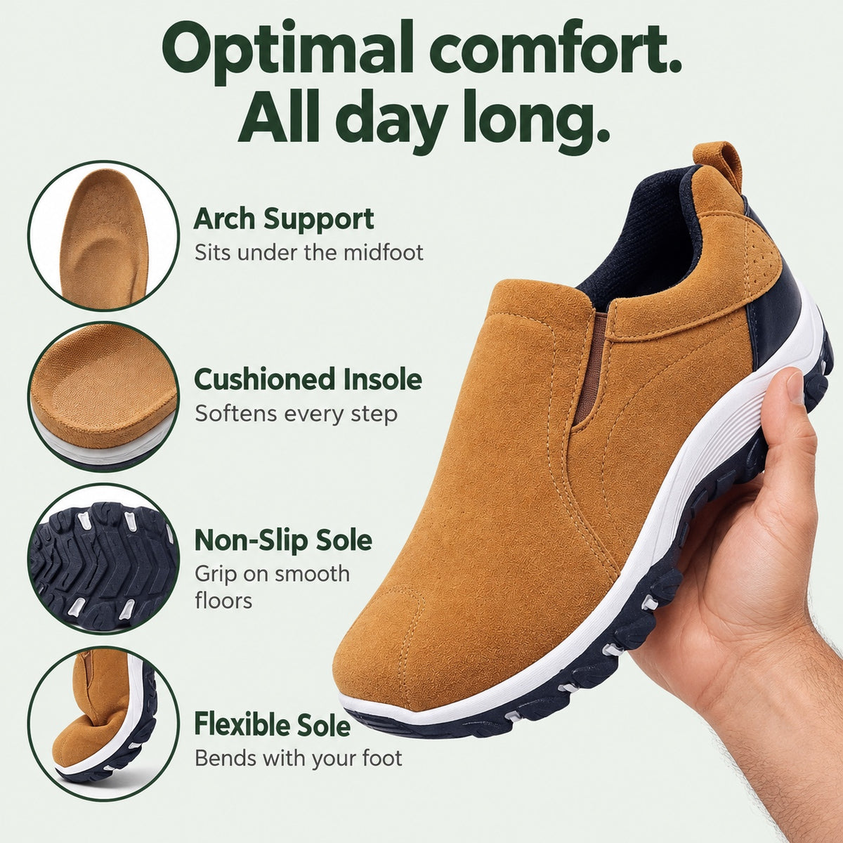 Bryan – Men's Arch Support Sneakers, features