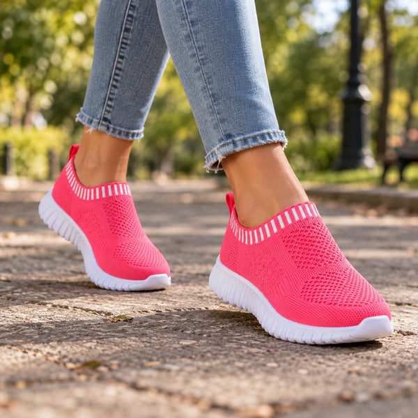 Clara – Women's Plantar Fasciitis Sneakers, worn on a walk