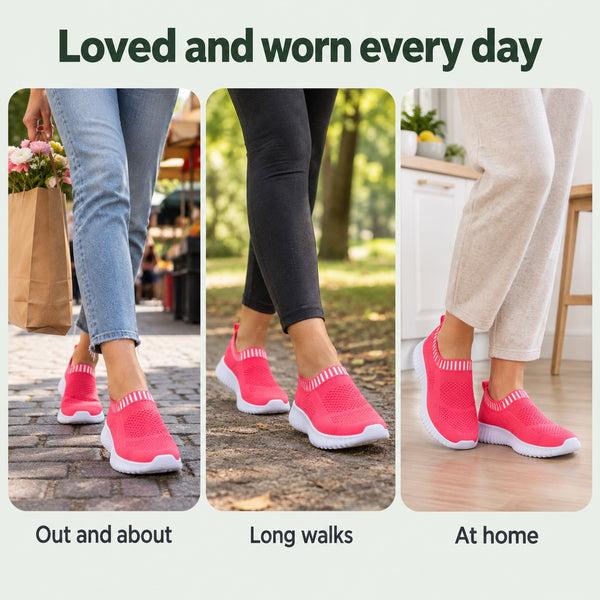 Clara – Women's Plantar Fasciitis Sneakers, worn every day