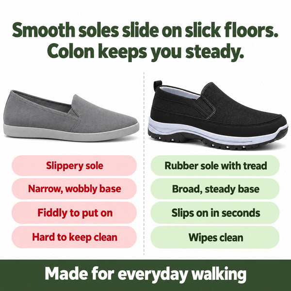 Colon – Unisex Orthopedic Shoes, compared with an ordinary shoe