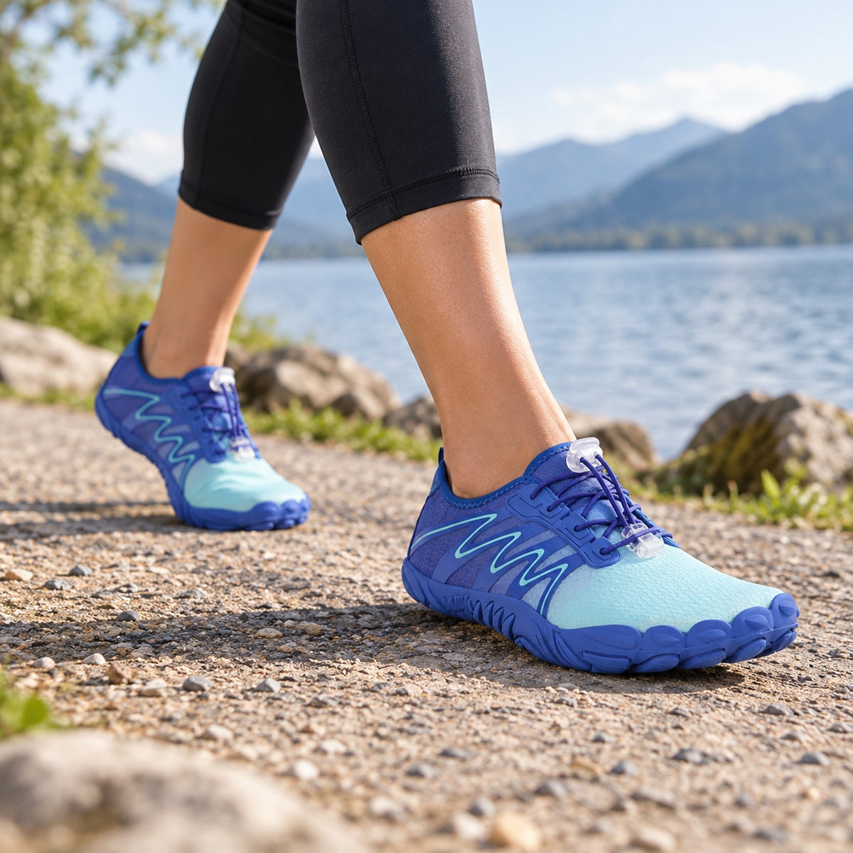 Devon – Unisex Barefoot Shoes, worn on a walk