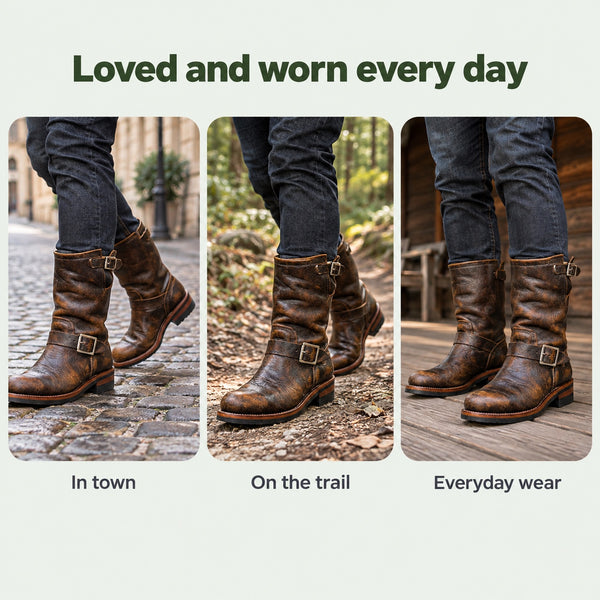 Edwin – Men's Wide Calf Boots, worn every day
