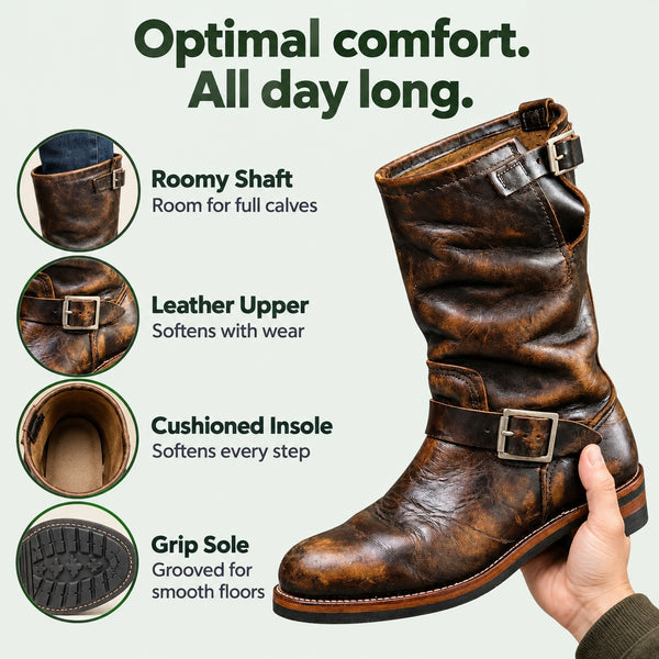 Edwin – Men's Wide Calf Boots, features