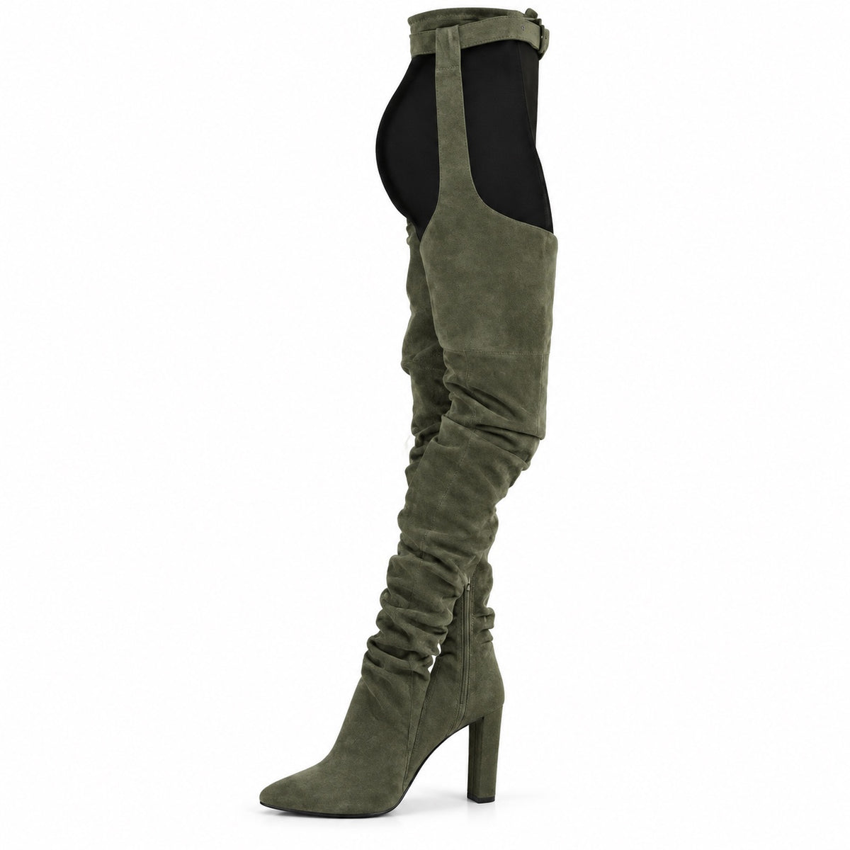 Elisa – Women's Wide Calf Boots in Army Green