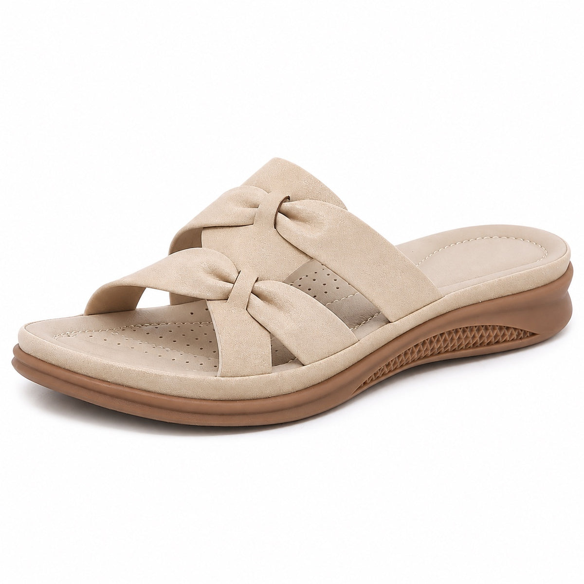 Frazier – Unisex Wide Toe Box Sandals in Apricot