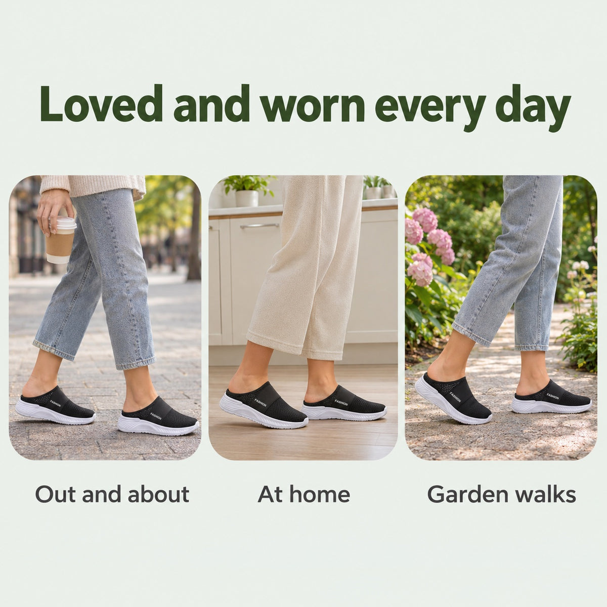 Glen – Women's Backless Mesh Sneakers, worn every day