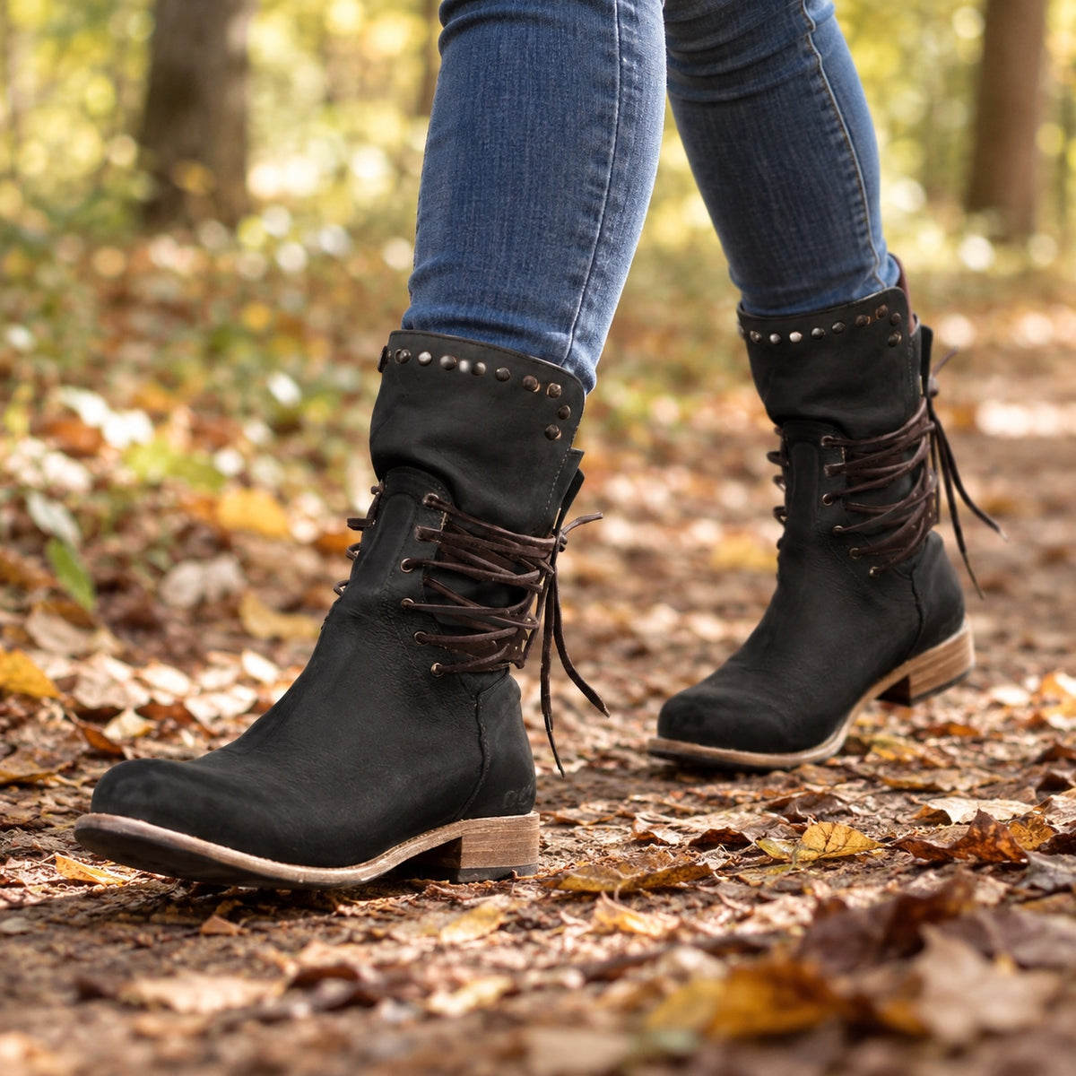 Griffin – Women's Wide Calf Boots, worn on a walk