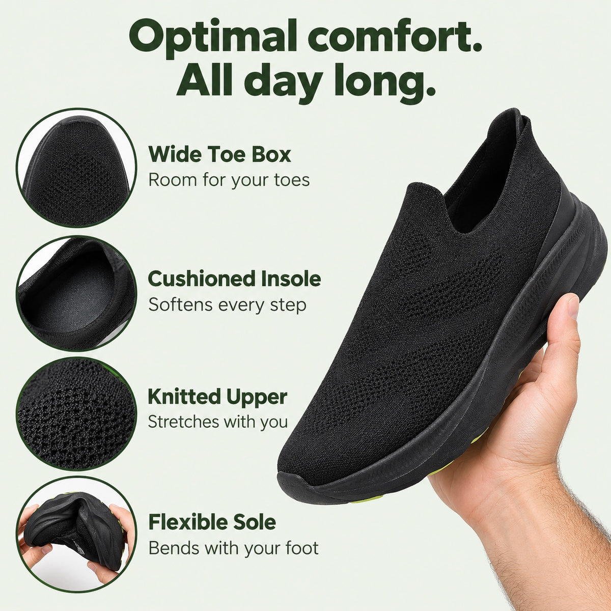 Griffith – Unisex Wide Toe Box Shoes, features
