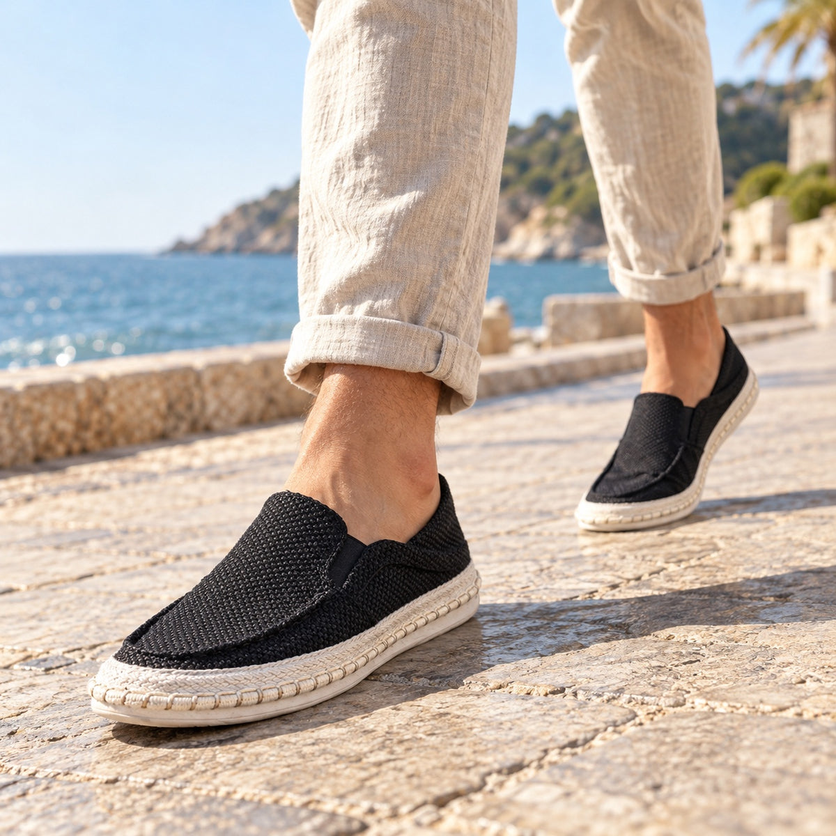 Jonathan – Men's Slip-On Shoes, worn on a walk