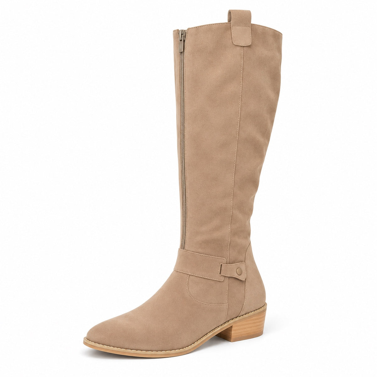 Kathy – Women's Wide Calf Boots in Beige