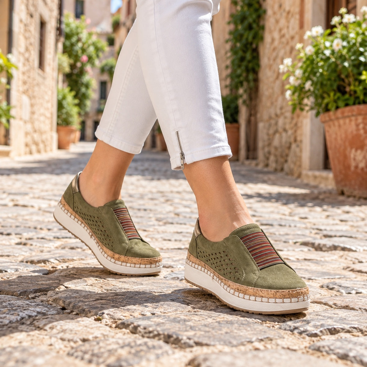 Kelly – Unisex Arch Support Loafers, worn on a walk
