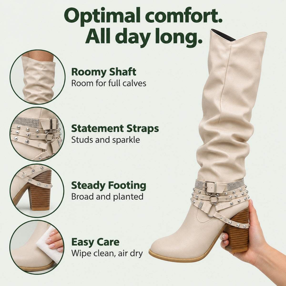 Kristie – Women's Wide Calf Boots, features