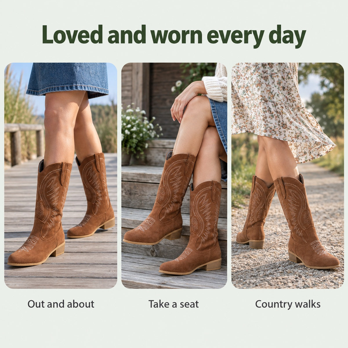 Lana – Women's Wide Calf Boots, worn every day