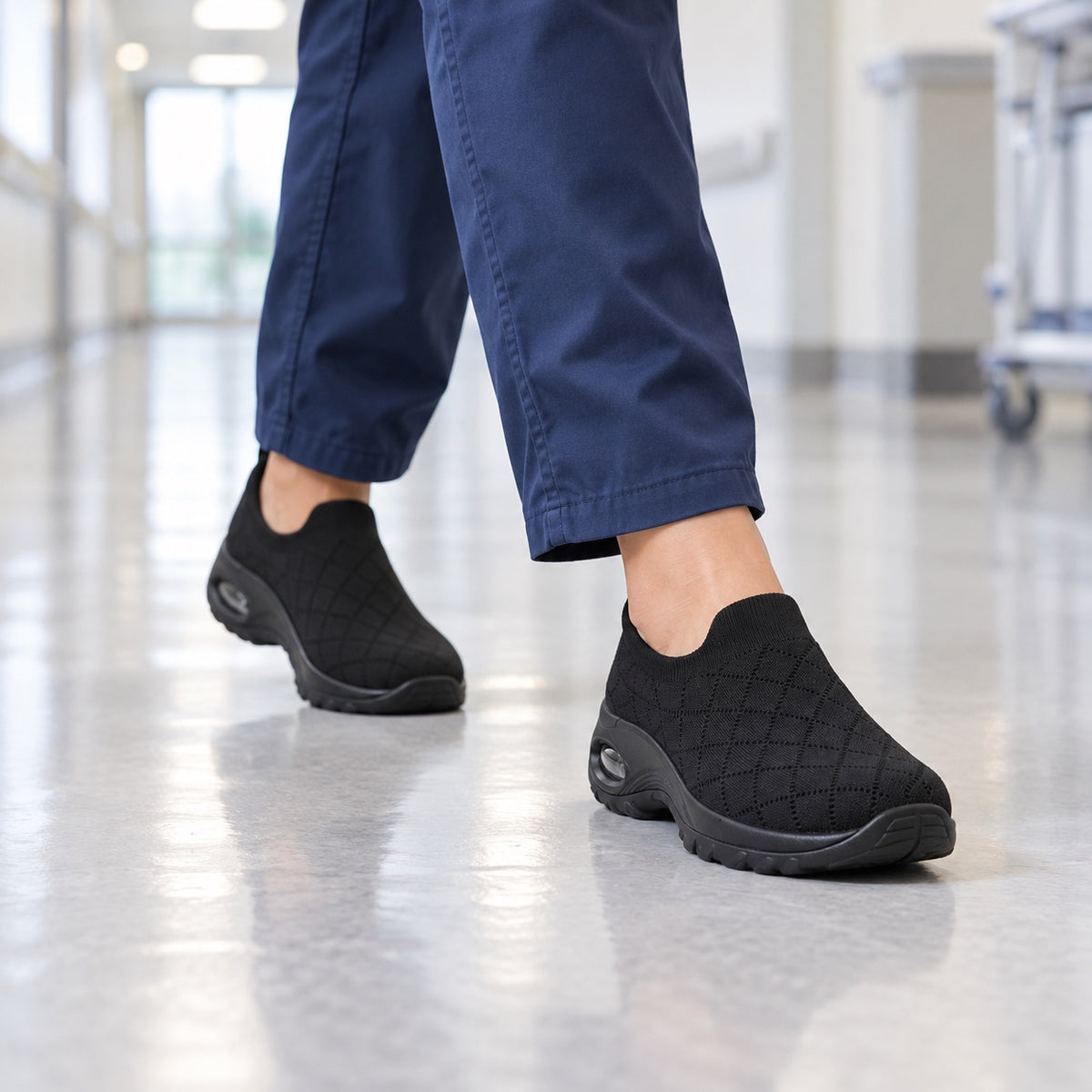 Mattie – Women's Nursing Shoes, worn on a walk