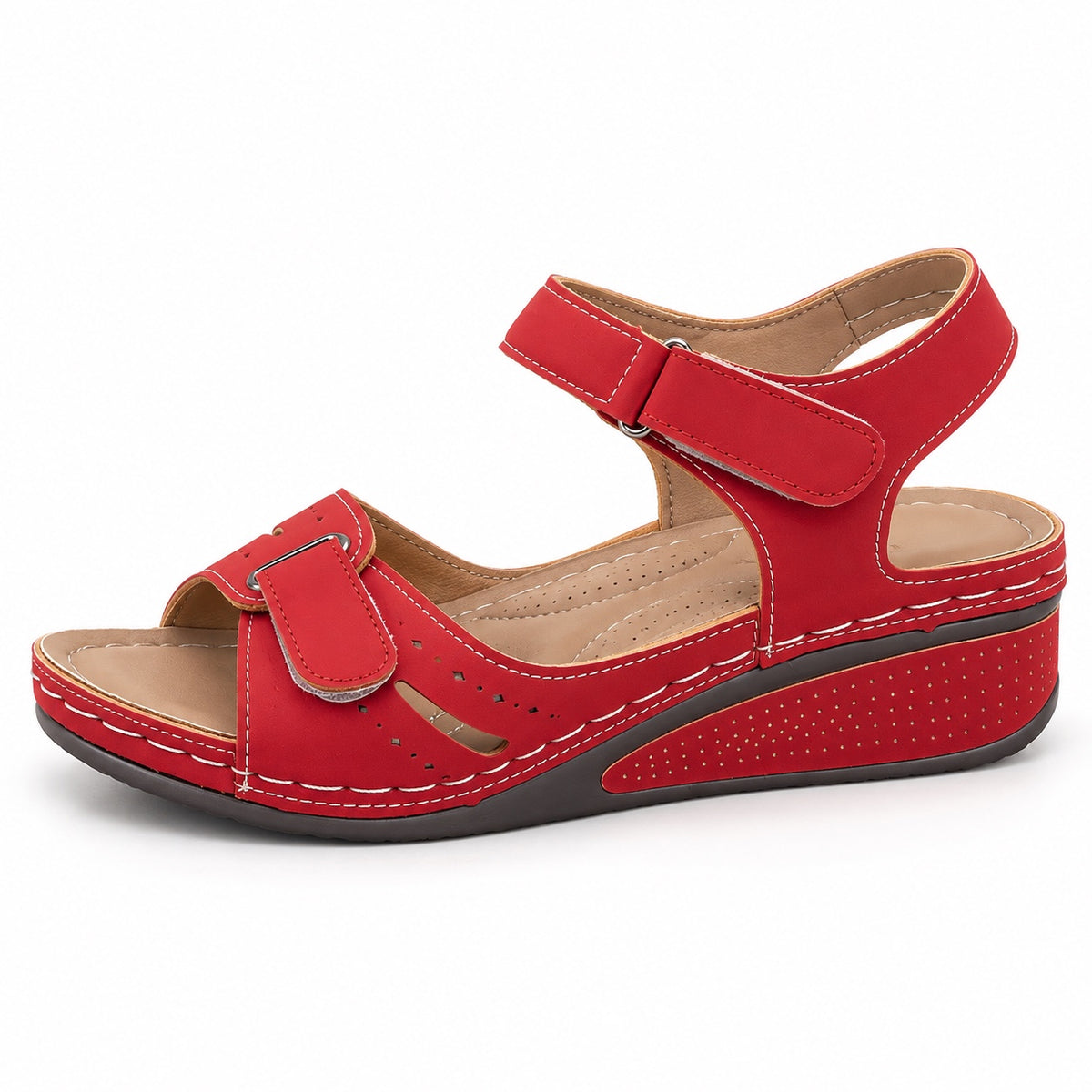 Mendoza – Unisex Wide Toe Box Sandals in Red