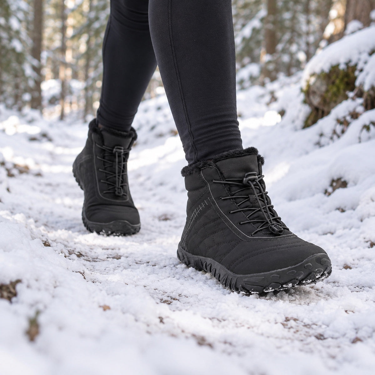 Moss – Unisex Barefoot Shoes, worn on a walk
