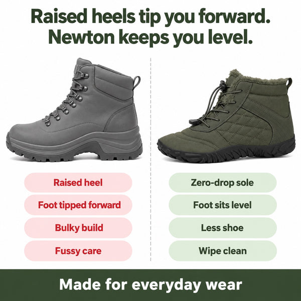 Newton – Unisex Barefoot Shoes, compared with an ordinary shoe