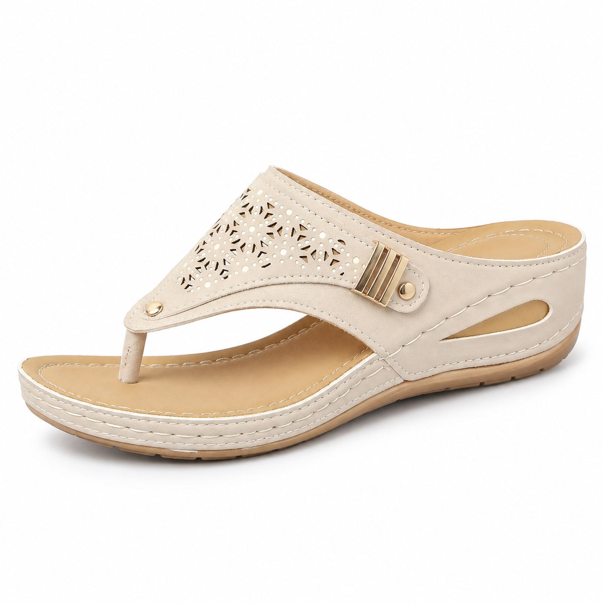 Nicole – Women's Wide Toe Box Sandals in Khaki