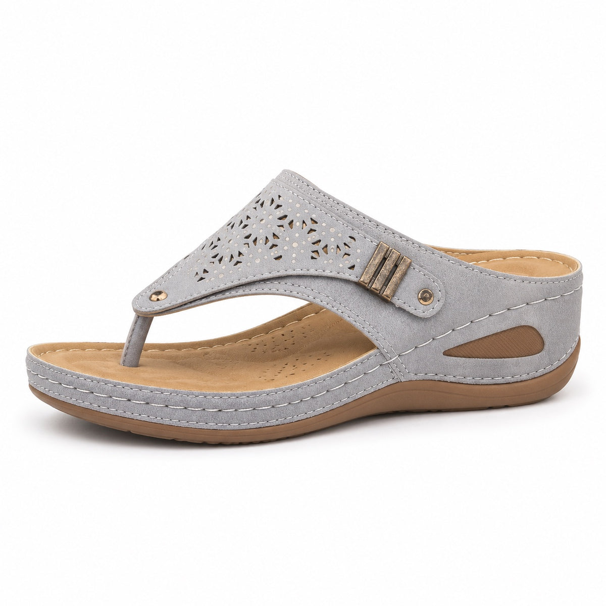 Nolan – Unisex Wide Toe Box Sandals in Gray