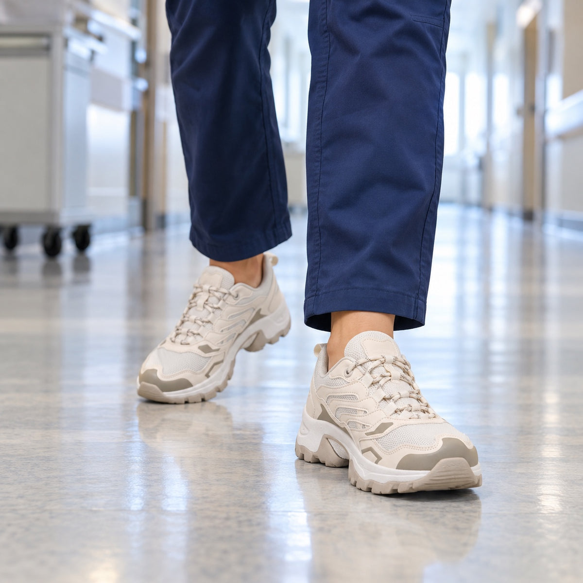 Palmer – Unisex Nursing Shoes, worn on a walk