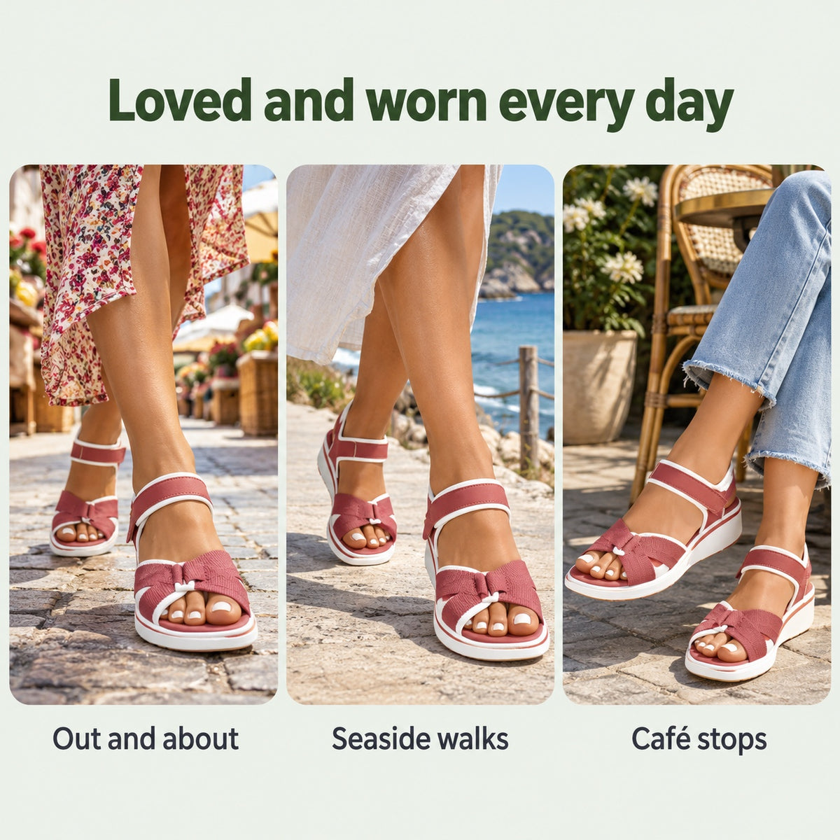 Patrice – Women's Wide Toe Box Sandals, worn every day