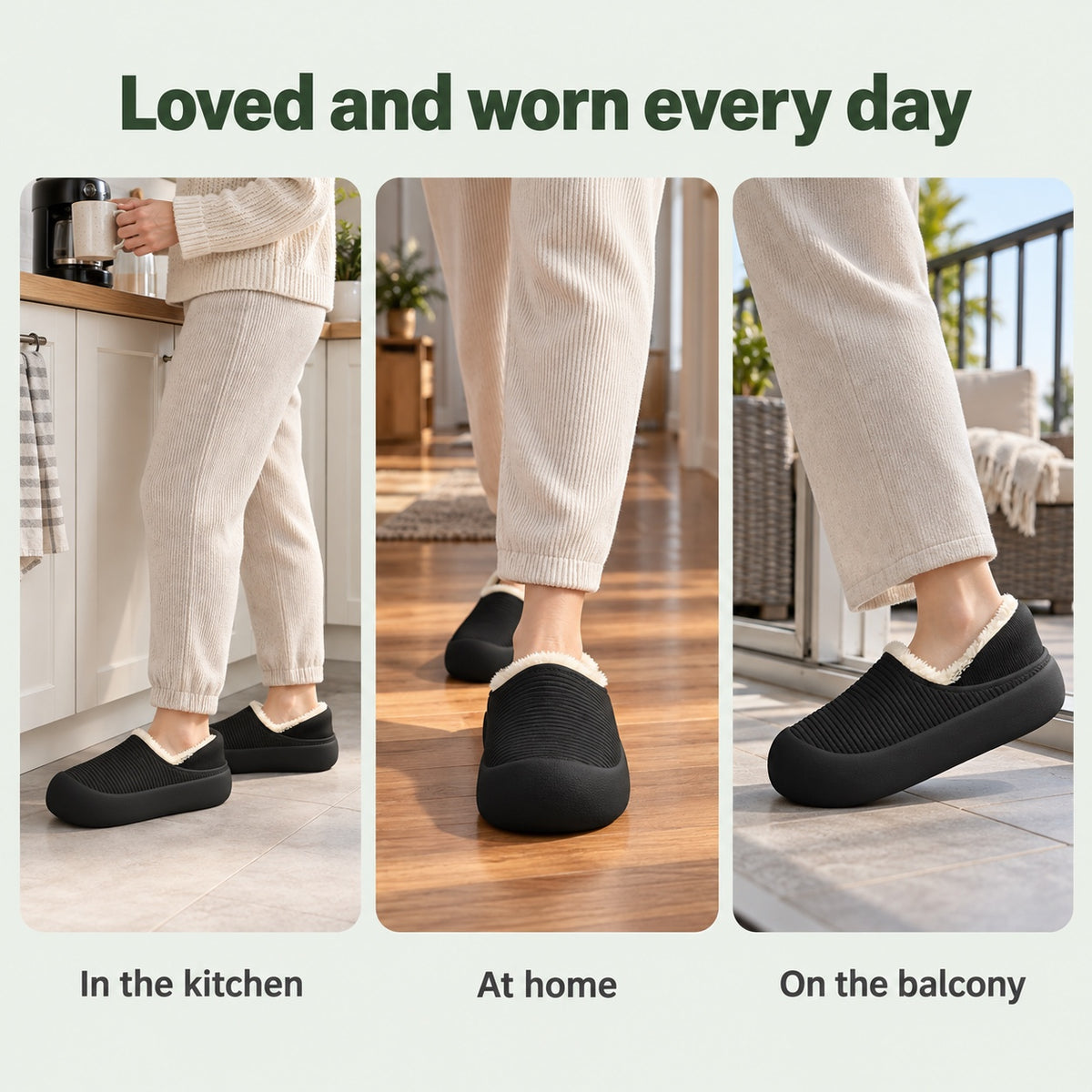 Pearl – Women's Comfort Slippers, worn every day