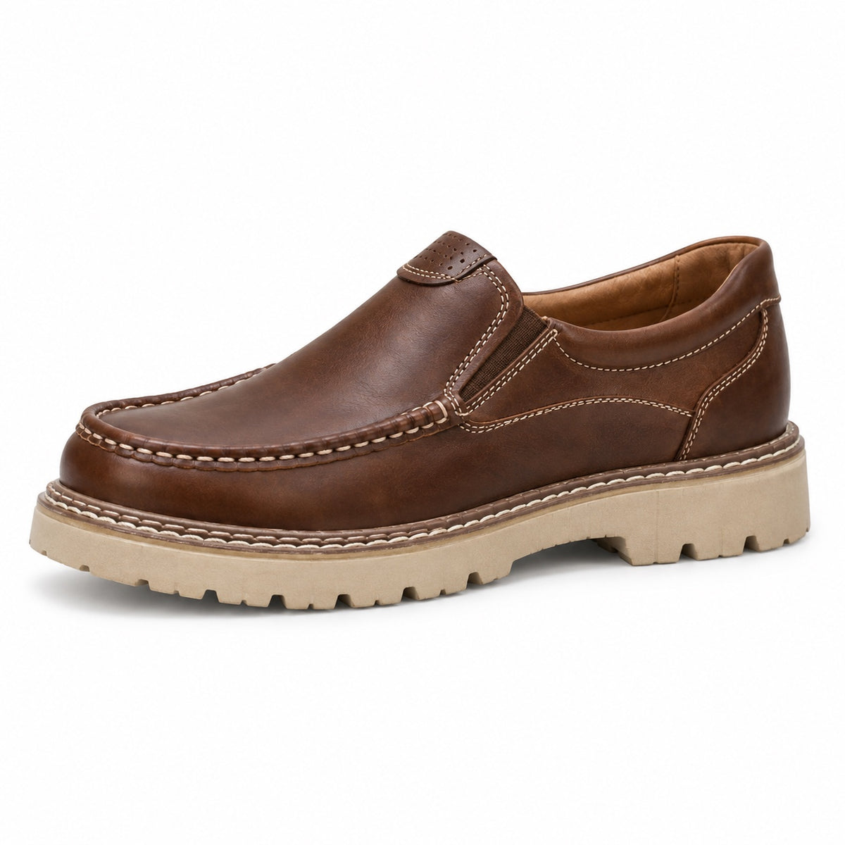Piper – Unisex Slip-On Loafers in Chestnut Brown