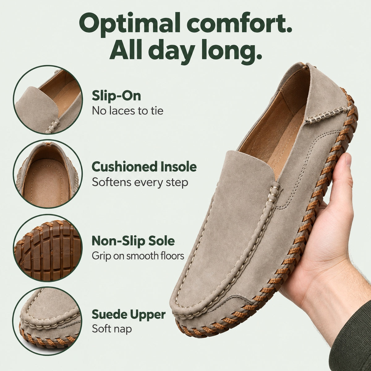 Rick – Men's Slip-On Loafers, features
