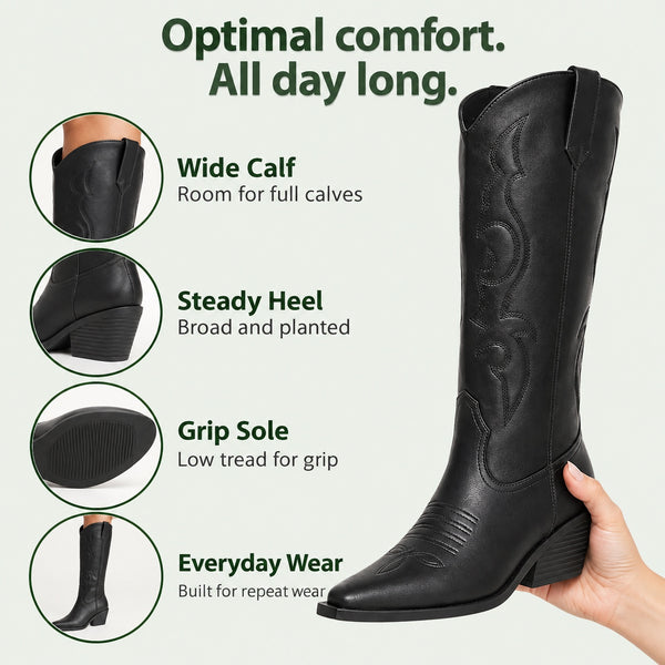 Rochelle – Women's Wide Calf Boots, features