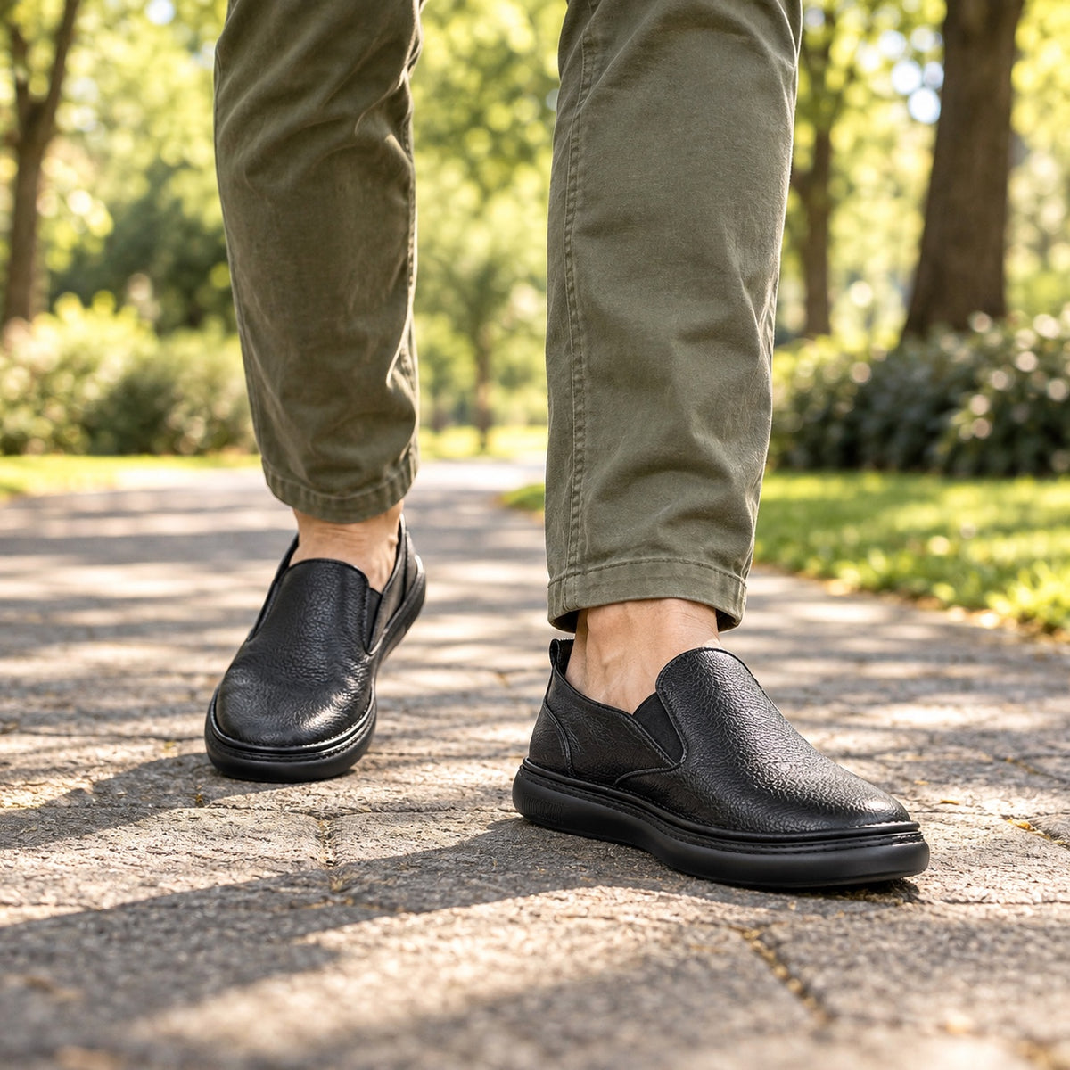 Rodney – Men's Arch Support Loafers, worn on a walk