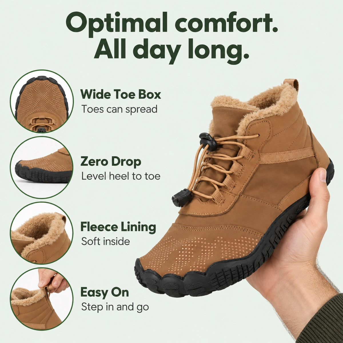 Rowe – Unisex Comfort Boots, features
