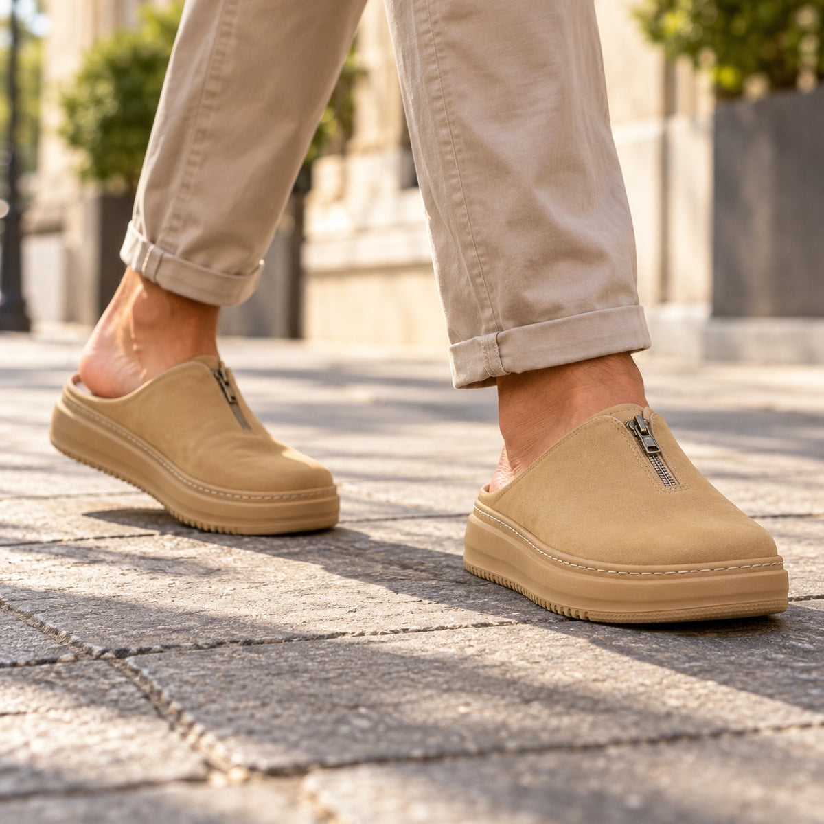 Sage – Unisex Nursing Shoes, worn on a walk