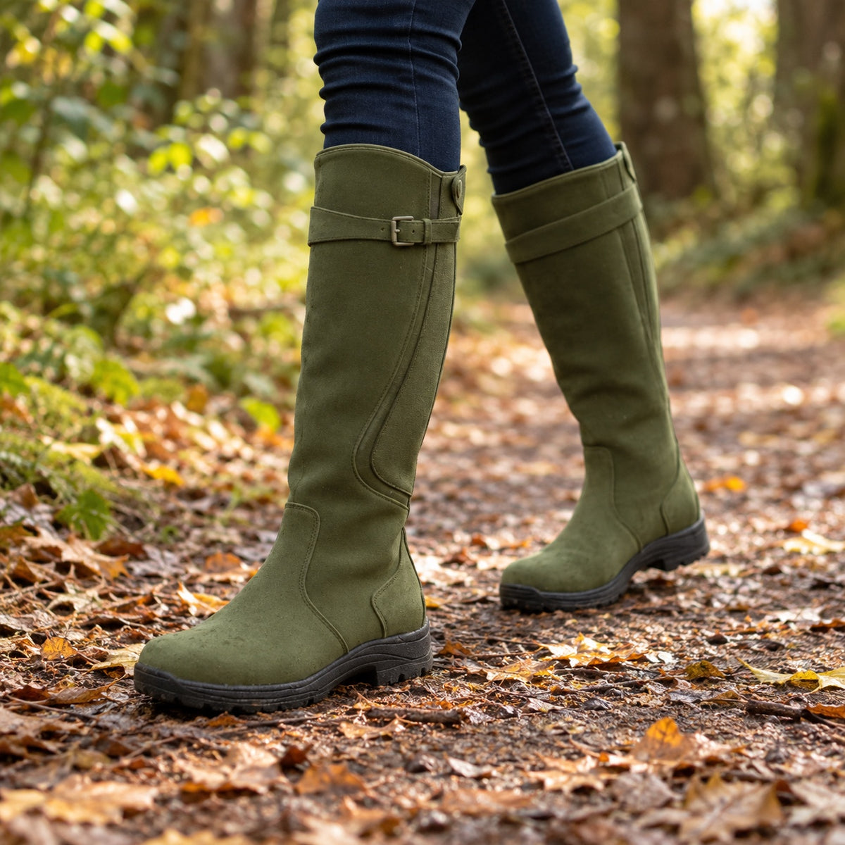 Sarah – Women's Wide Calf Boots, worn on a walk