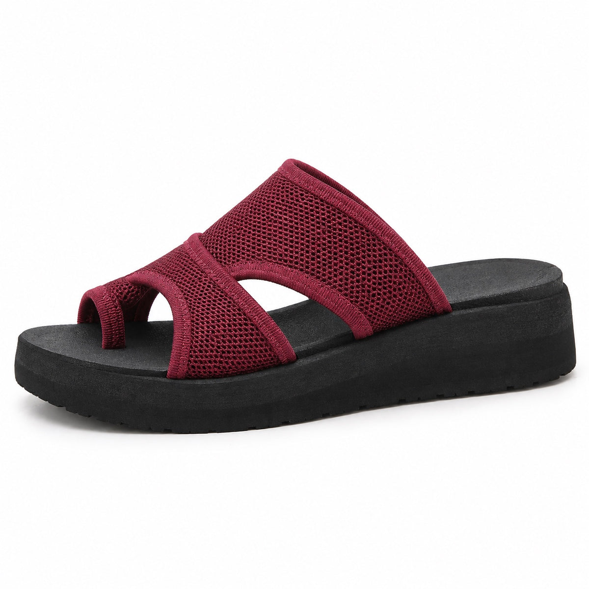 Sonja – Women's Wide Toe Box Sandals in Wine Red