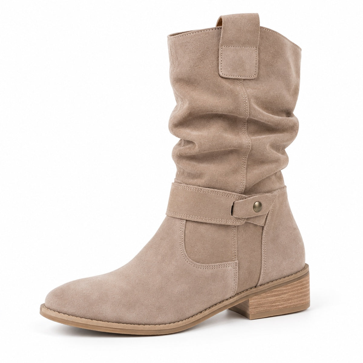 Spencer – Unisex Wide Calf Boots in Beige