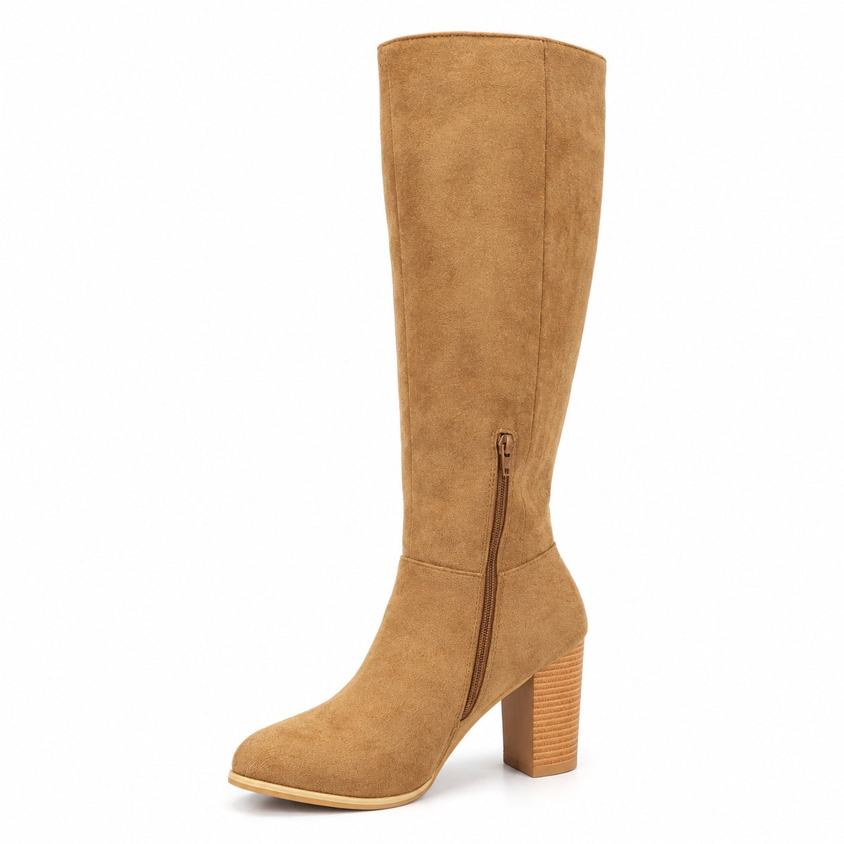 Teri – Women's Wide Calf Boots in Light Brown