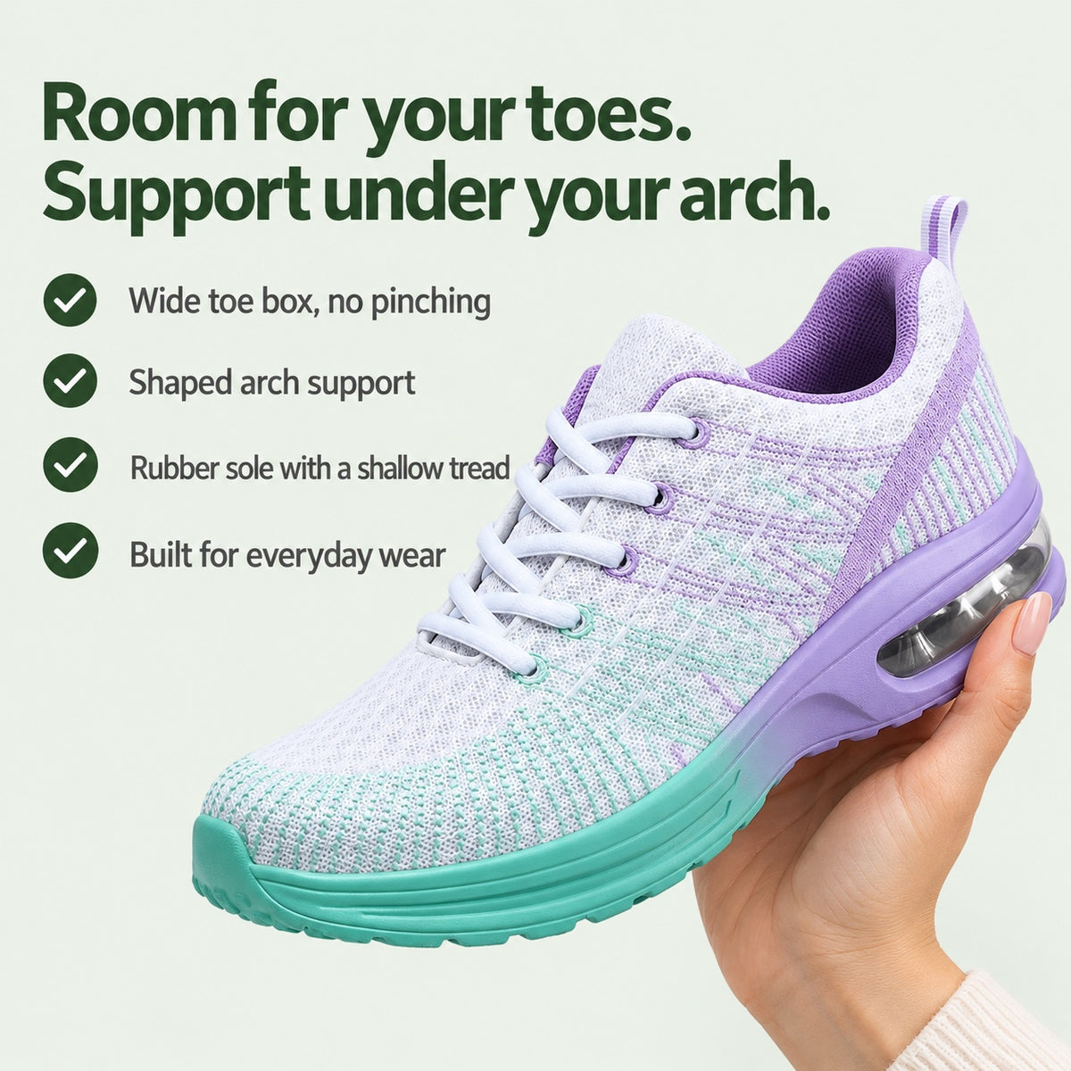 Tobin – Unisex Arch Support Shoes, key benefits