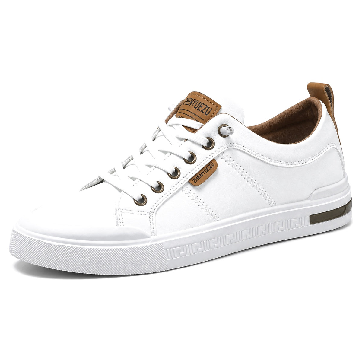 Tyrone – Men's Walking Sneakers in White/brown