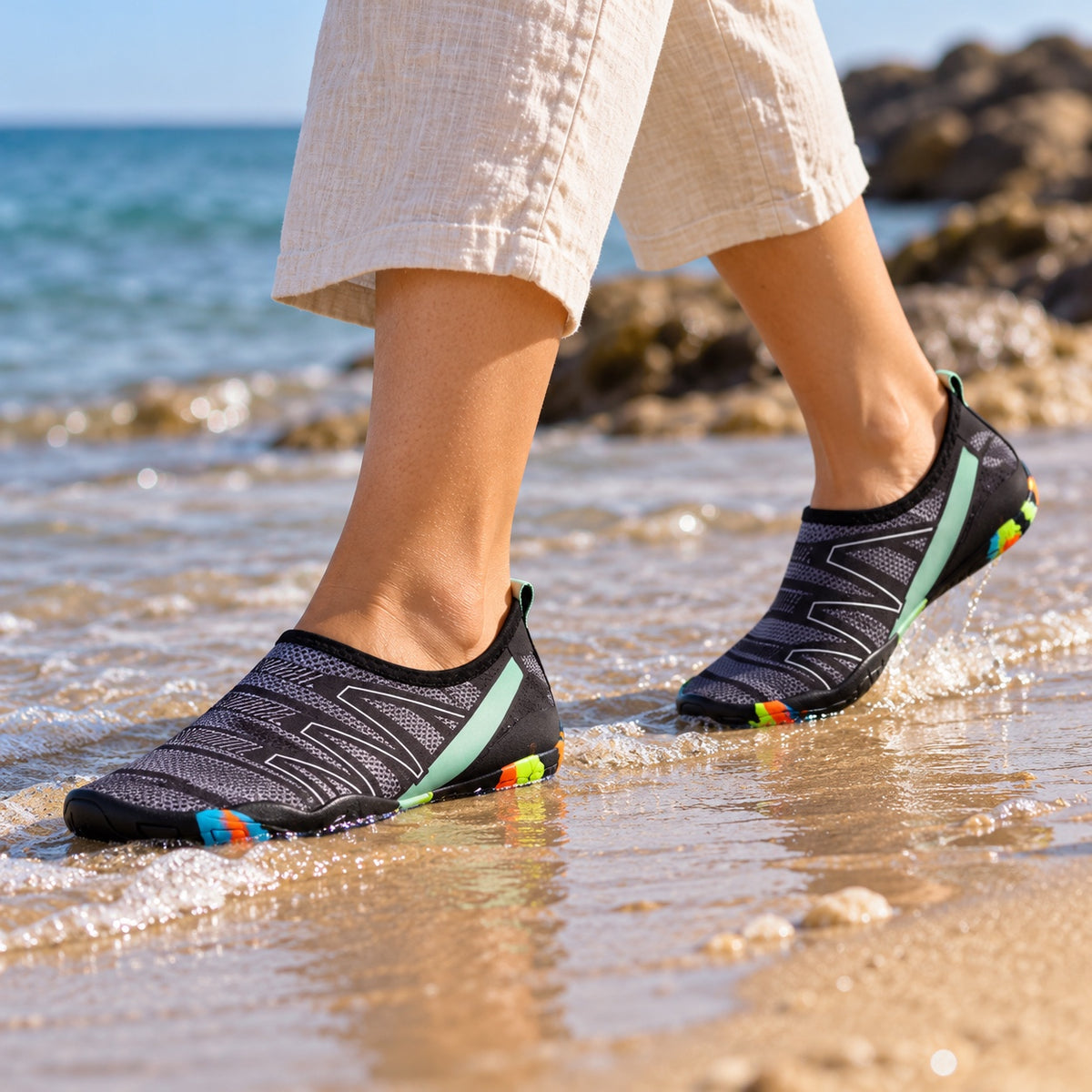 Watson – Unisex Wide Toe Box Shoes, worn on a walk