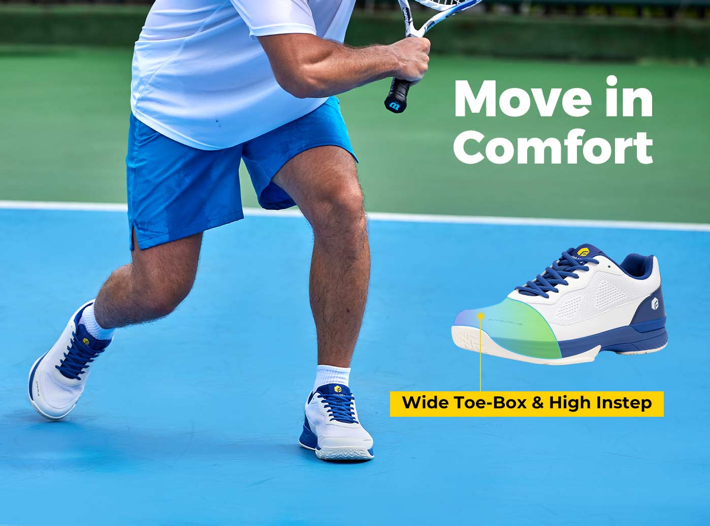 Men's Court Tennis Amadeus V2 Medium/D