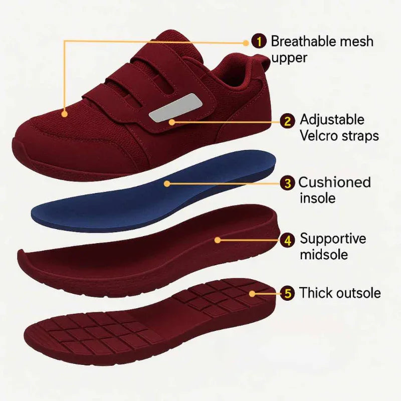Kayla – Zapatillas de mujer con puntera amplia y espacio para juanetes