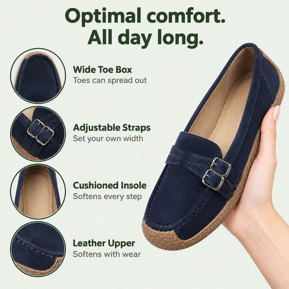 Alyssa – Women's Wide Toe Box Shoes, features