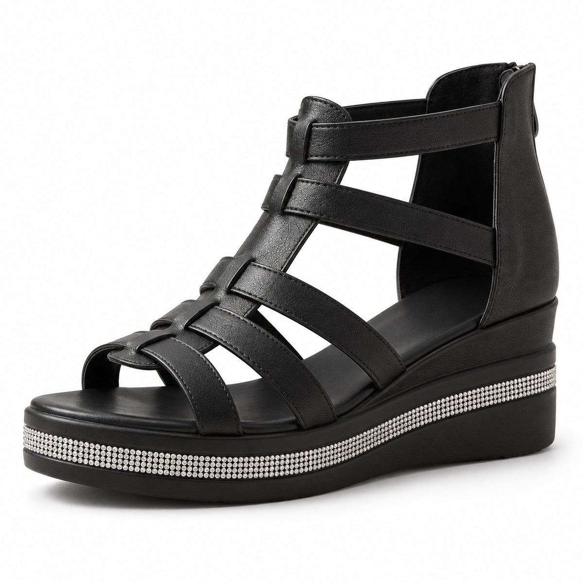 Amelia – Women's Comfortable Sandals in Jet Black